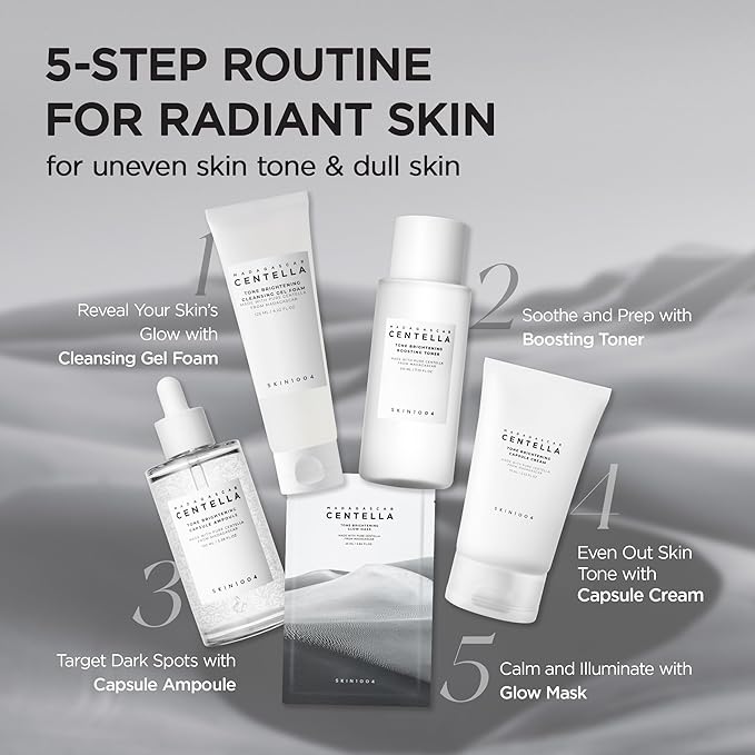 SKIN1004 Tone Balancing Capsule Ampoule, Niacinamide & Centella Serum for Face, Korean Hydrating Facial Serum to Help Balance Uneven Skin Tone with Tranexamic Acid, Korean Skincare, 1.69 fl oz / 50 ml
