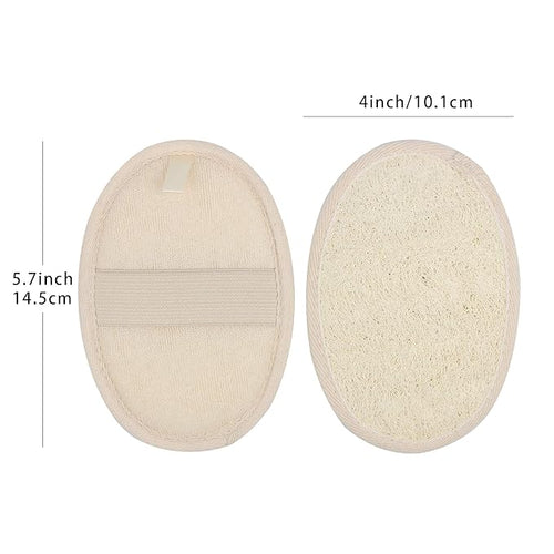 10-Pack Exfoliating Loofah Sponge Pads - Natural Luffa & Terry Cloth, Body Scrubbers for Shower & Bath Mooerca 1
