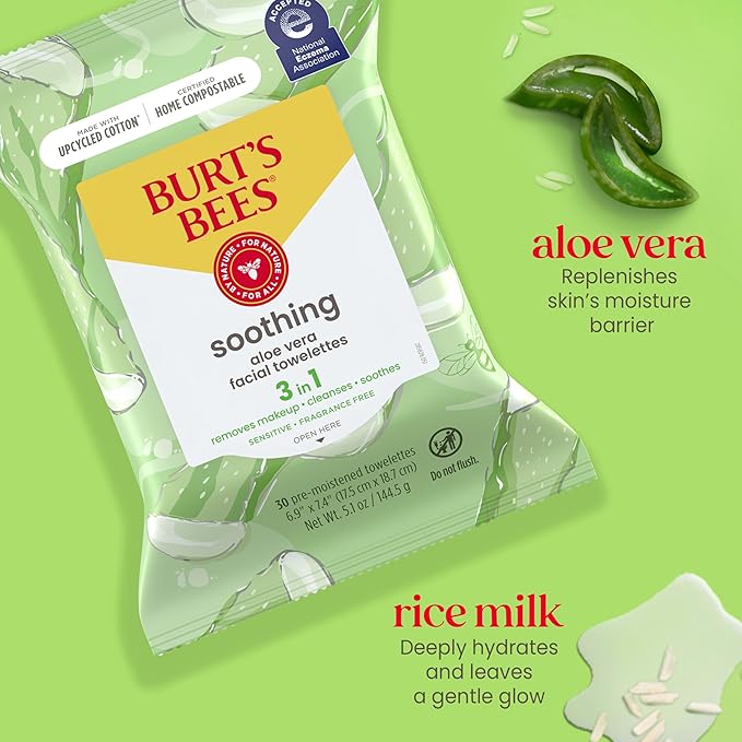 Burt's Bees Soothing Fragrance Free Facial Towelettes, 30 ct.,