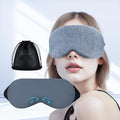 ZLZQER Cool Touch Cotton Eye Sleep Mask for Men & Women, Soft Breathable Flexible Fit for Side Sleepers, Adjustable Light Blocking Mask for Sleeping, Airplane Travel & Naps (Gray)