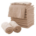 MOONQUEEN Microfiber Facial Cloths Fast Drying Washcloth 12 Pack - Premium Soft Makeup Remover Cloths - Brown