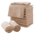 MOONQUEEN Microfiber Facial Cloths Fast Drying Washcloth 12 Pack - Premium Soft Makeup Remover Cloths - Brown