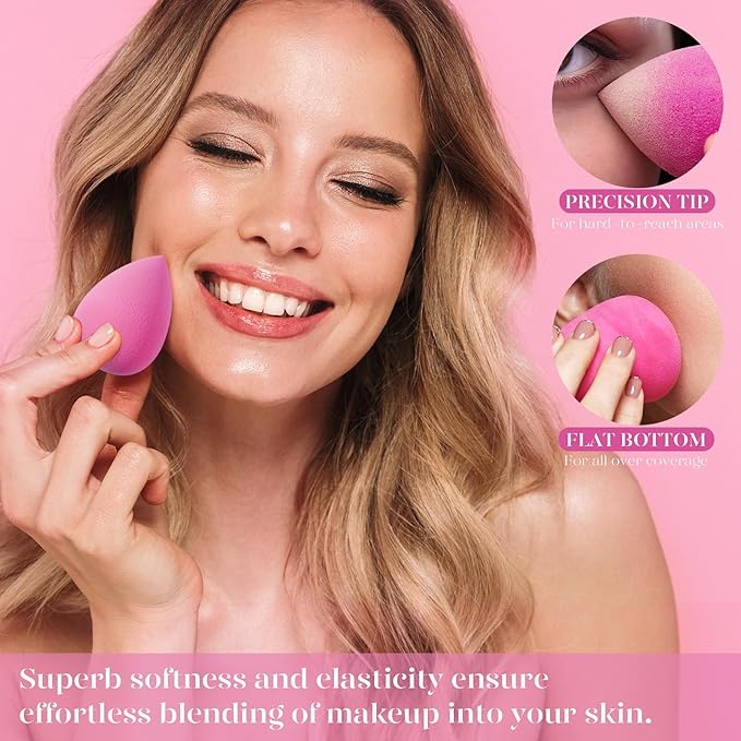 BEAKEY Makeup Sponge Set of 6, Super Soft Beauty Sponges for Foundation