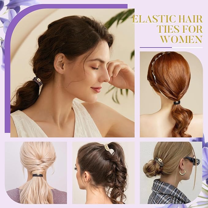 Hair Ties No Damage - 20PCS Ponytail Holders - Elastic Hair Ties for Thick Hair - Braided Hair Bands for Women Girls's Hair - Bright Star