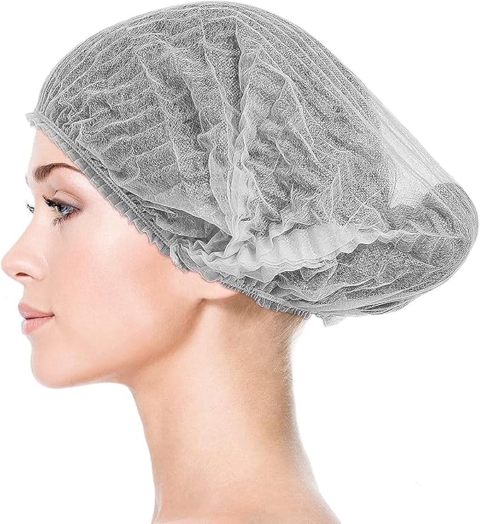 Disposable Bouffant Caps 100pcs,24inches Hair Net, Elastic Dust Cap for Food Service,Salon,Spa,Kitchen Head Cover