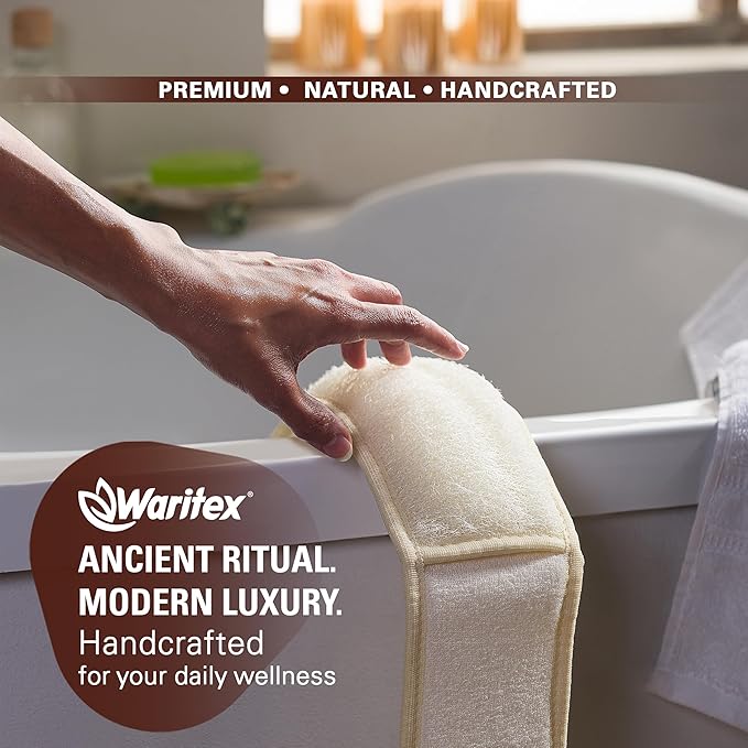 Waritex Organic Egyptian Extra-Long Loofah Exfoliating Back Scrubber