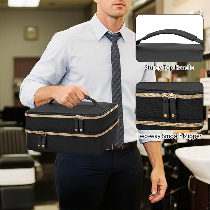CURMIO Double Layer Hair Clipper Travel Case for Most Standard Hair Trimmer