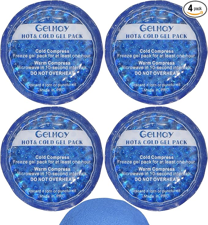 Ice Eye Patches for Puffy Eyes, Cooling Medical Eye Patch Pad Gel Pack Cover Eyepatch Cold Hot Therapy Eye Bags Dark Circles After Surgery Adult Kid (4PCS)