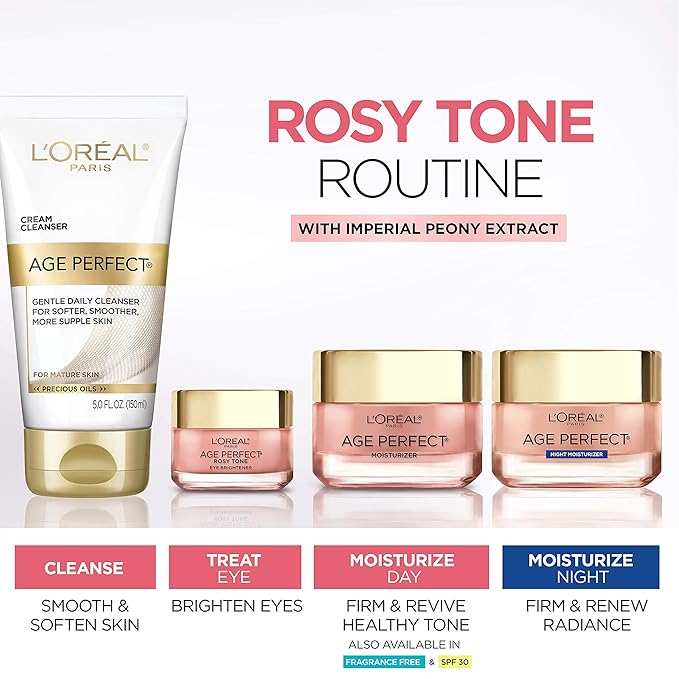 L'Oreal Paris Age Perfect Rosy Tone Anti-Sagging Face Moisturizer,Renew & Revive Healthy Tone,1.7 oz (Packaging May Vary),(Pack of 2)