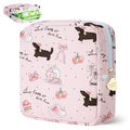 Desing Wish Sanitary Pad Storage Bag Portable Period Bag for Teen Pads/Sanitary Napkins/Small Tampons, Sanitary Napkin Storage Bag First Period Gifts for Teen Girls (Bowknot Dachshund)