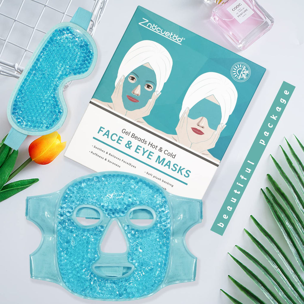 ZNÖCUETÖD Cooling Mask Ice Pack for Face Eye, Hot Cold Compress for Face