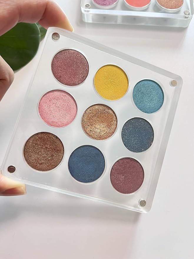 UDTIP New Empty Acrylic DIY Your Own Magnetic Eyeshadow Palette All Transparent Elegant Eye Shadow Makeup Palette Make-up mixing palettes sold empty 26mm*9 holes