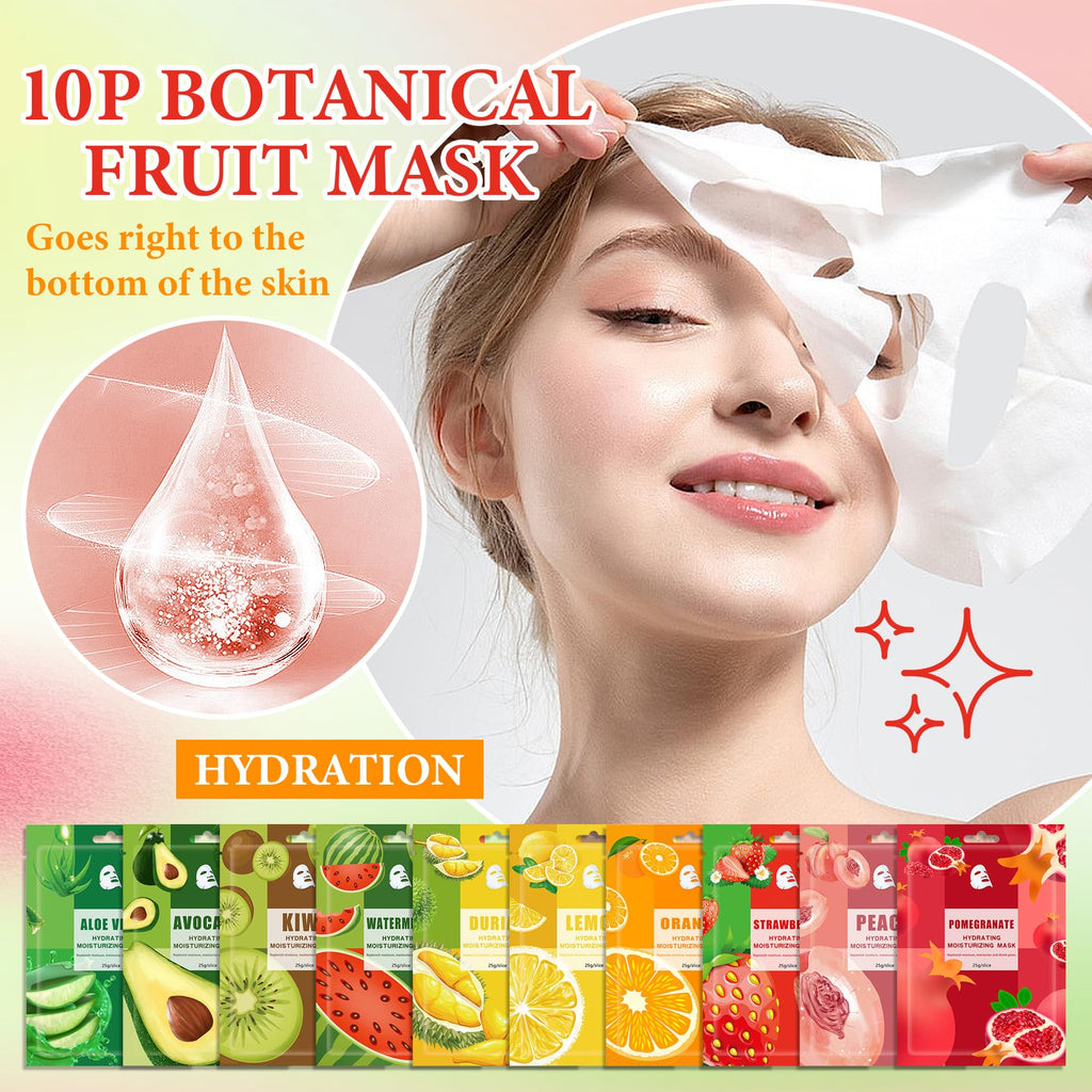10 Pack Variety Facial Sheet Masks Skin Care Set, Hydrating Bulk Sheet Face Masks Skincare Gifts Set for Women Men, Long Lasting Moisturizing Face Mask Skincare for All Skin Type（A6)