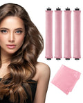 Seritant Heatless Curls Overnight with Satin Head Scarf, Velvet Hair Rollers for Blowout Look, No Heat Curling Rod for Long Thick Hair, Soft Sleep In Flexi Rods - 4PCS(3)