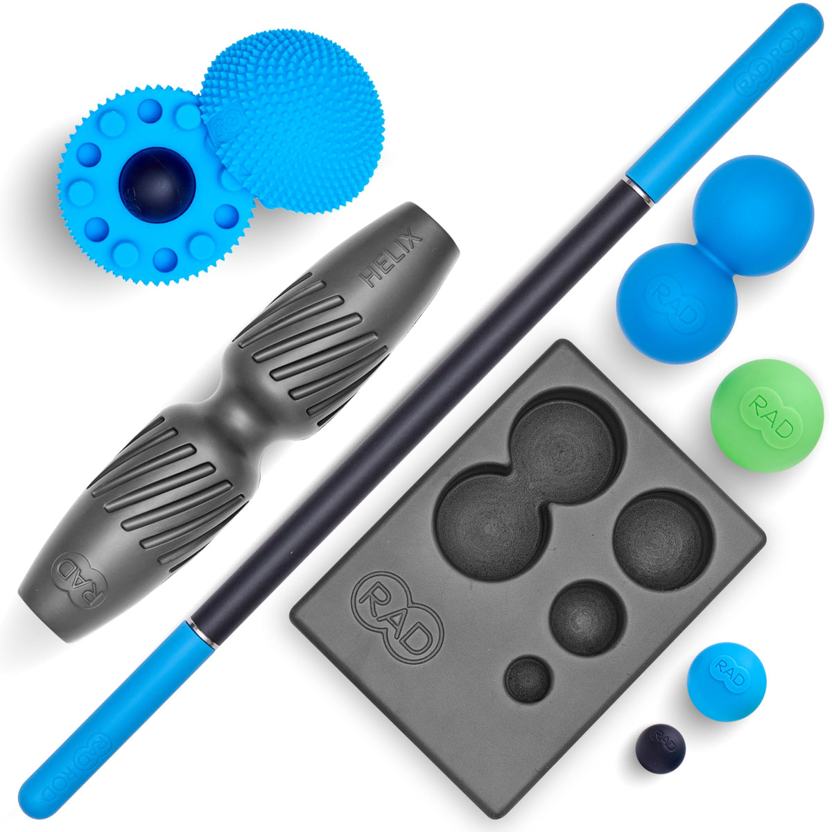 RAD Mobility Starter Pack for Myofascial Release, Muscle Recovery, and Tension Relief – Includes Exercise Foam Roller, Peanut Massage Ball, and Massage Stick