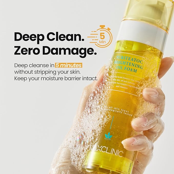 [K-Beauty] PuriteaToc Revitalizing Oil to Foam - All-in-One Korean Face Wash Oil-Based Foaming Facial Cleanser - Purifying & Skin Clarifying Makeup Deep Cleansing Oil for Dull Skin Types 3.88 fl oz