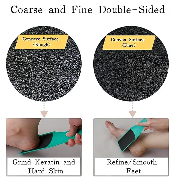 KINTEGOOD U-Shaped Curved Foot File, Double-Sided Dead Skin Callus Remover, Foot Scrubber for Wet and Dry Feet – Curved Design for Full Heel & Side Exfoliation‌, 1 PCS Light Green