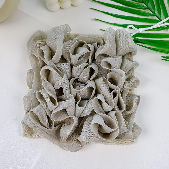 Bath Pouf Soap Holder Sponge Loofah Sponge for Smooth Skin Gentle Lathering Cleansing Shower Pouf with Soap Slot