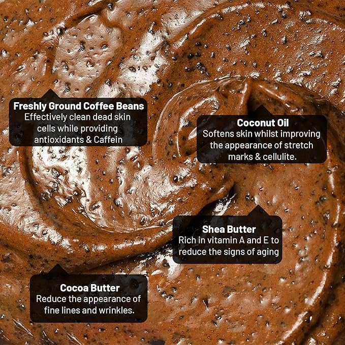 Cocoon Dak Lak Coffee Body Scrub with Refill Pouch, Exfoliating and Smoothing Coffee Body Polish for Soft, Radiant Skin, Vegan Body Exfoliator Set, 27 fl oz