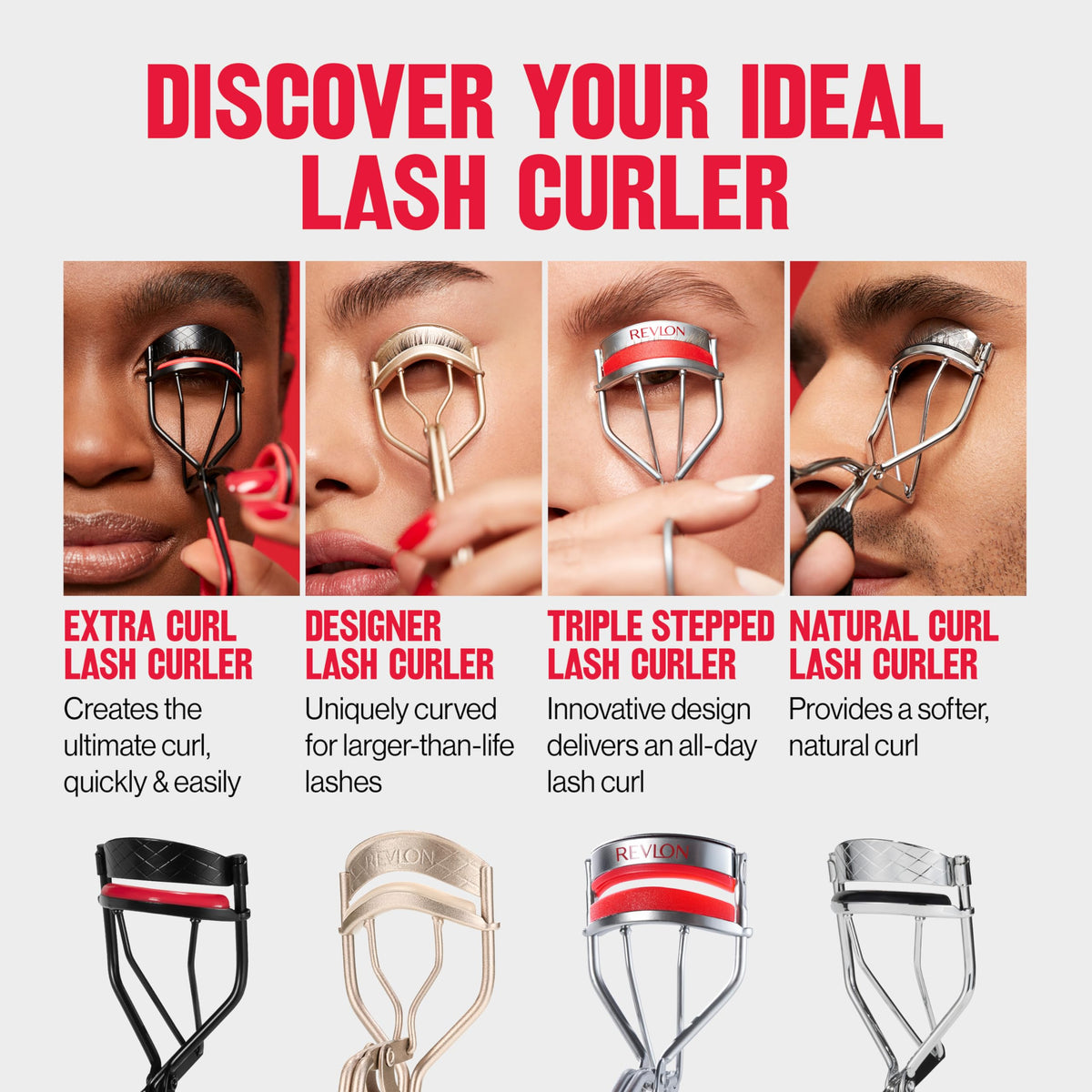 Revlon Lash Curler for Natural Curl, Silver, 1 Count