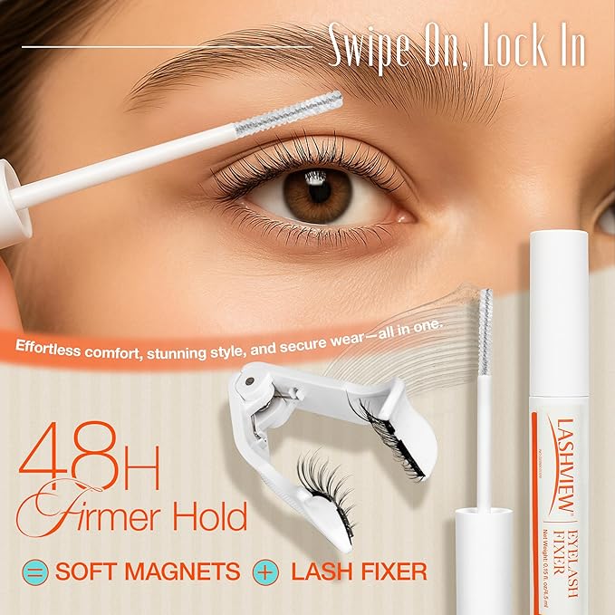 LASHVIEW Upgrade Magnetic Eyelashes with Applicator Soft Magnetic Eyelashes Natural Look Reusable No Glue Needed Easy to Wear and Remove (YT14)