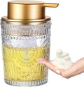 MKLZ 8 Oz Glass Foam Soap Dispenser, Hand Liquid Bottle with Gold Pump
