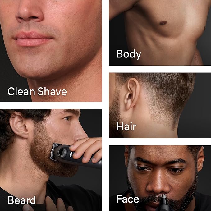 Braun All-in-One Series 9 Men’s Electric Beard Trimmer, Hair Clipper, Shaver & Razor for Face, Hair & Body, AIO 9535 with Gillette Labs Razor, Cordless
