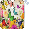 visesunny Barber Cape Abstract Vintage Flower Butterfly Polyester Hair Cutting Salon Cape Apron Anti-Static Haircut Water-Resistant Shaving Cloth Beard Shaving Bib Hairdressing Cape