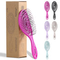 Ninabella Mini Spiral Hairbrush - Detangle Hair Brush - For Brushing Wet or Blow Dry Hair - Detangler Vent Brush - Hairbrushes for Travel - Neon Pink