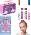 5pc Rainbow Rhinestones Cosmetics Lip Kit For Kids w/Lip Glosses