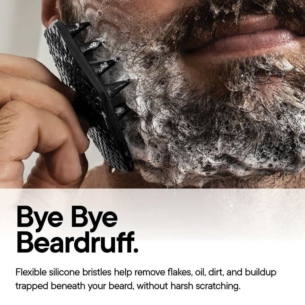 TOOLETRIES Silicone Beard Scrubber for Men, Beard Brush - Charcoal
