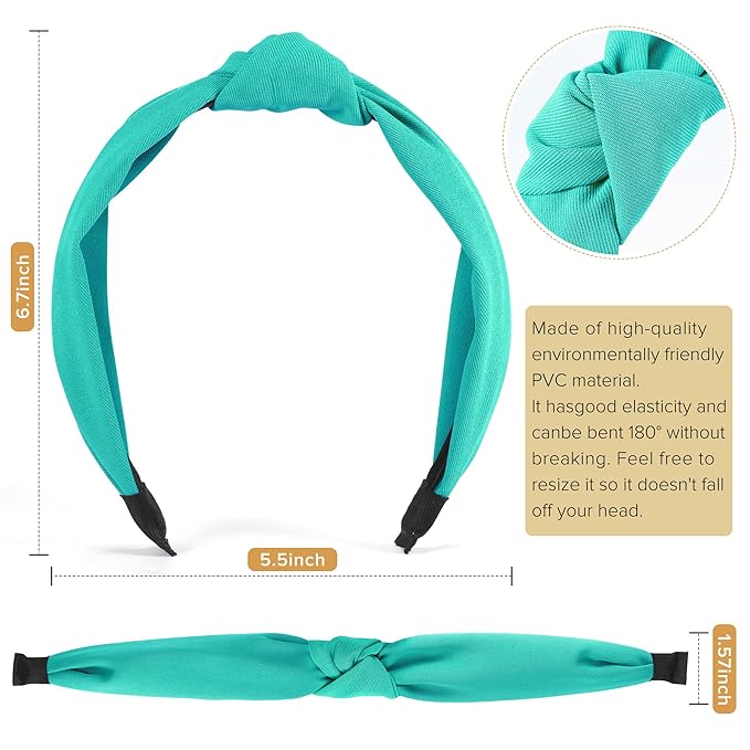 DiyJibb Headbands for Women Girls - 6PCS Stylish Top Knotted Headbands - Knotted Headband for Women - Head Bands Wide Hairband Hair Accessories