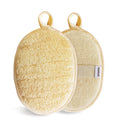 YIQINGJIE Natural Loofah Sponge Exfoliating Body Scrubber (2 Pack),Made with Eco-Friendly and Biodegradable Shower Luffa Sponge, Loofah for Women and Men, Beige
