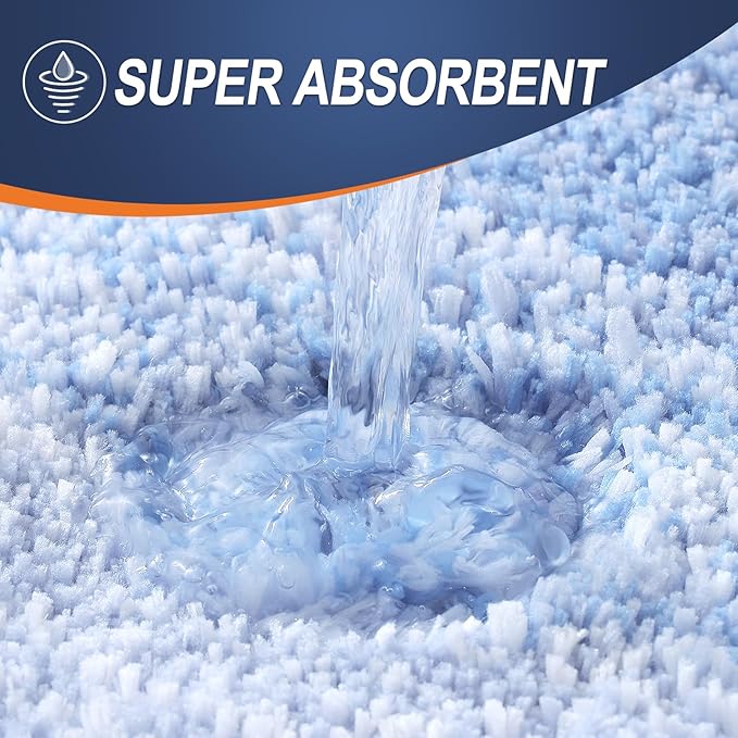 OLANLY Bathroom Rug Set 2 Piece, Soft Absorbent Microfiber Bath Rug Set, Non-Slip, Machine Wash Dry, Plush Shaggy Bath Mats for Bathroom (30"x20"+24"x16", Light Blue)
