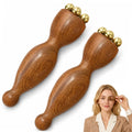 Sandalwood Facial Massage Tool, Dual Head Eye Massager with 5 Copper Beads