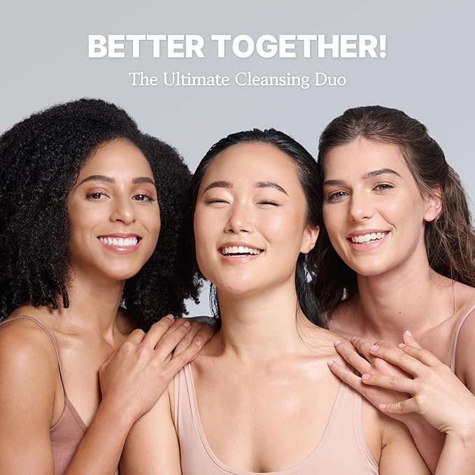HEEDA All-In-One Double Cleansing Duo, Charcoal Ceramide Cleansing Balm & Hyaluronic Acid Foam Cleanser for Deep Purifying, Hydrating, and Balanced Skin (K-Beauty Vegan Skincare Set)