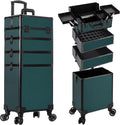 AROUS Rolling Train Makeup Case Cosmetology Case on Wheels, Green