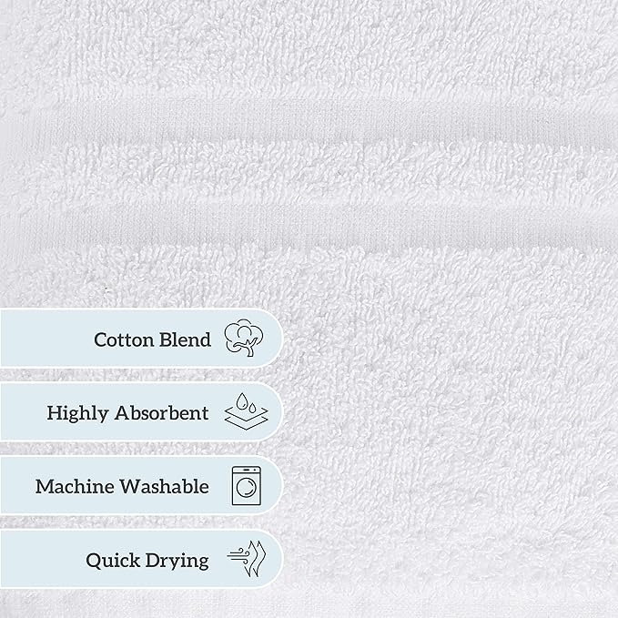 GREEN LIFESTYLE 12x12 Cotton Washcloths - 200 Pack Sets