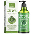 Roycederm Tea Tree Body Wash & Soap, Purifying and Refreshing Body Cleanser with Tea Tree Oil & Wormwood, Moisturizing Body Wash Helps Soothe Skin, Suitable for Men and Women, 16.9 Fl Oz