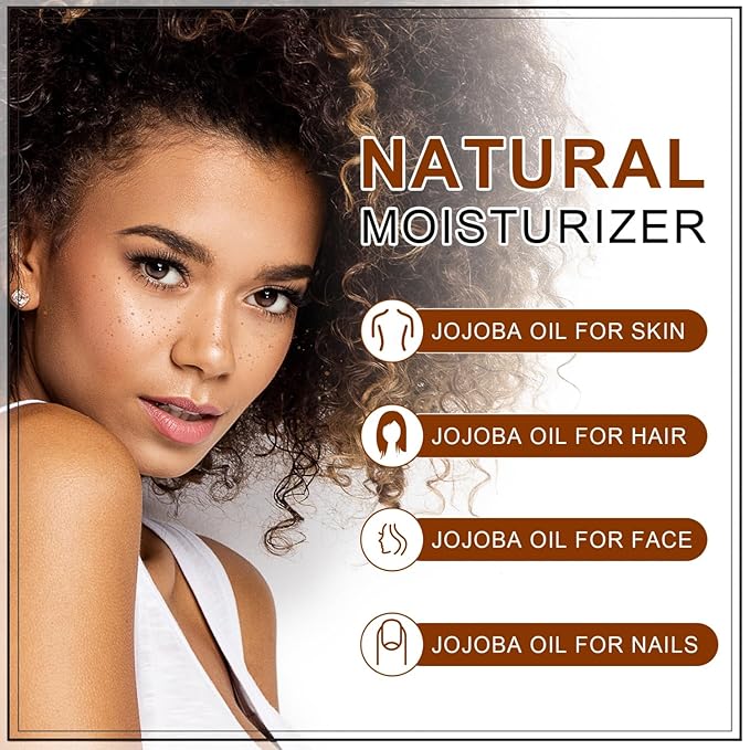 Pure Jojoba Oil Organic USDA Certified 16 fl oz, 100% Natural Jojoba Oil for Hair, Skin & Face, Cold Pressed Unrefined, Deeply Body Moisturizer Jojoba Carrier Oils for Essential oil Mixing