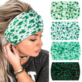 Huachi St. Patrick Headbands for Women Wide Green Shamrock Head Bands
