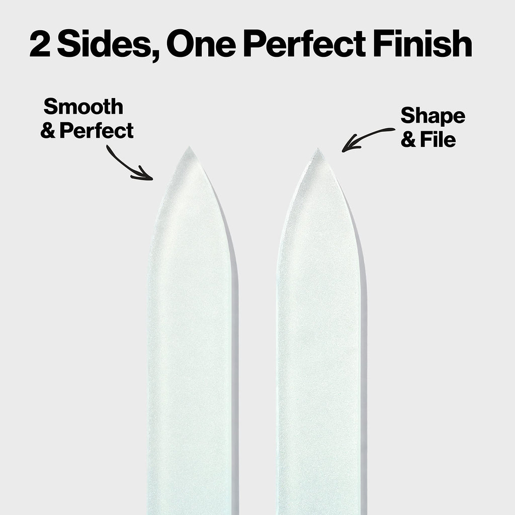 Revlon Glass Nail File, Manicure Tool for Shaping Natural Fingernails, Self-Cleaning with Bacteria Shield Technology, 1 Count