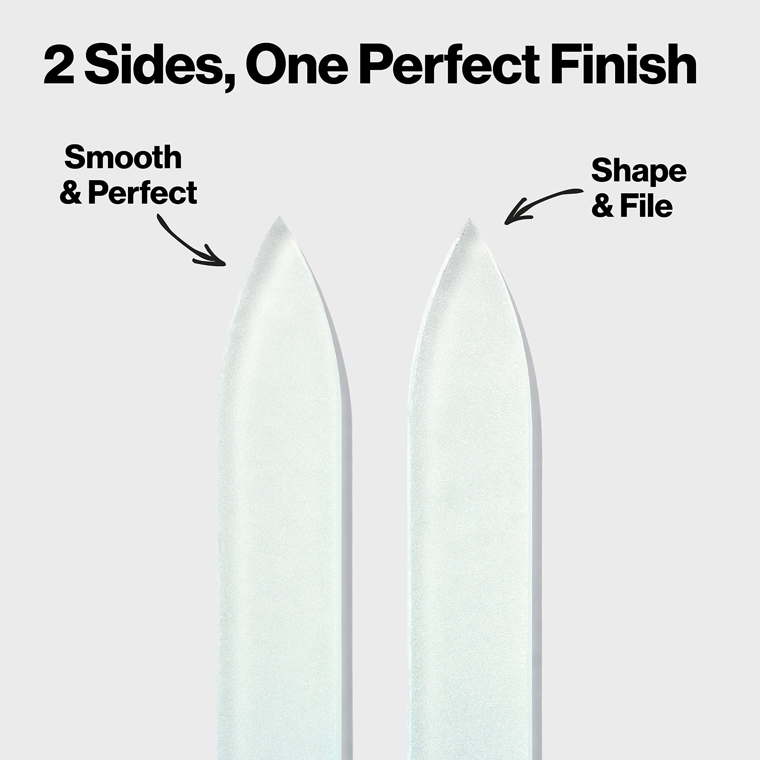 Revlon Glass Nail File, Manicure Tool for Shaping Natural Fingernails, Self-Cleaning with Bacteria Shield Technology, 1 Count
