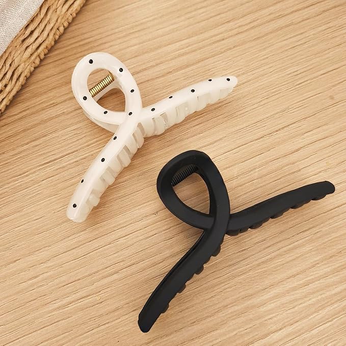 Nalodu 5 Inch Extra Large Claw Clips, 13 cm No Slip Jelly Jumbo No Slip XL Hair Clips for Thick Long Curly Hair, Big Hair Claw Clips, 5 Pack