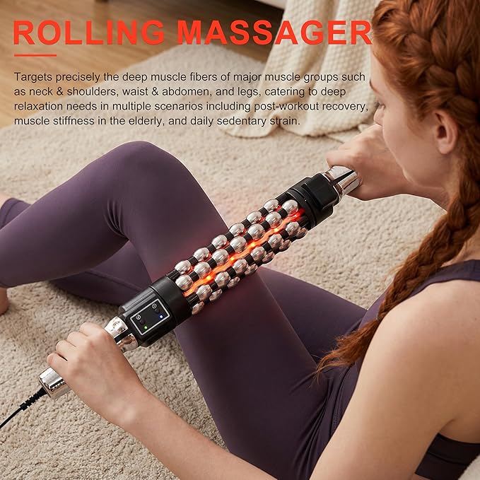 Elitzia Handheld Deep Tissue Massager with Heat - 3 Speed for Pain Relief, Promotes Blood Circulation & Muscle Relaxation 3 Temp Settings (95F/113F/122F) ETDH010