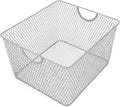 YBM Home Kitchen Pantry Organizer Wire Basket for Shelves, Cabinets, Pantry, Countertop, Mesh Open Storage Bin Metal Basket for Organizing Food Supplies 10” x 9” x 6” Pack of 1, Silver