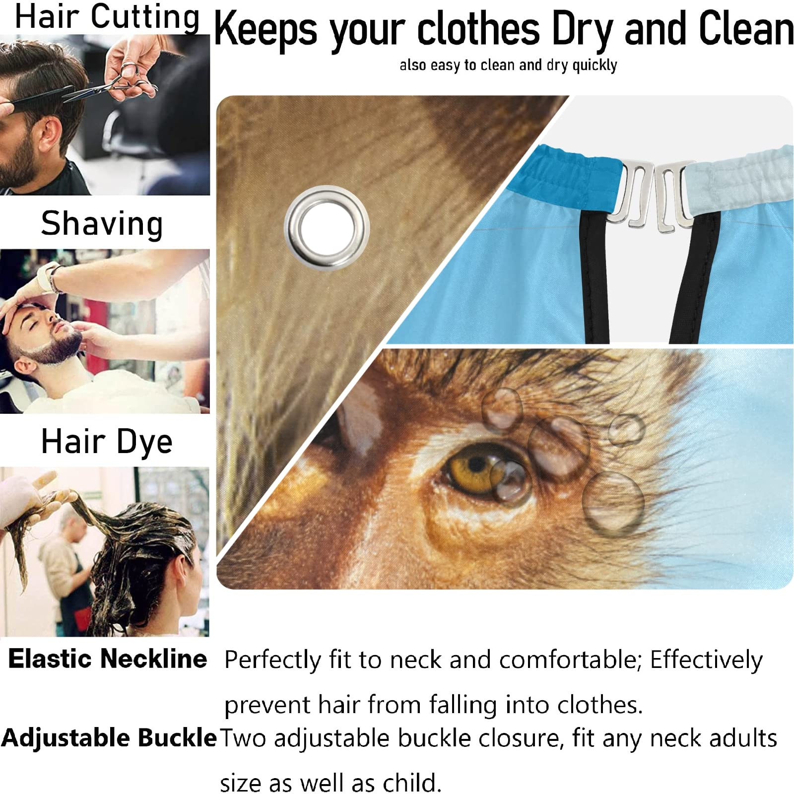 Visesunny Barber Cape - Monkey Polyester Hair Cutting Salon Apron, Anti-Static Haircut Water-Resistant Shaving Cloth, Beard Shaving Bib, Hairdressing Cape