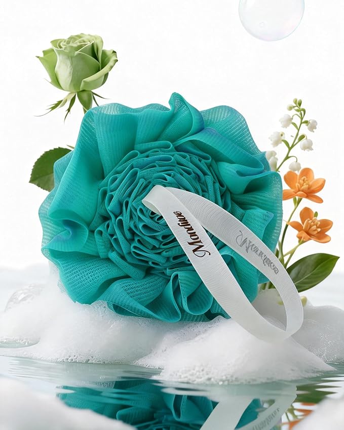 Loofah Bath Sponge, Large Exfoliating Body Scrubber, 4-Piece Loofa Set