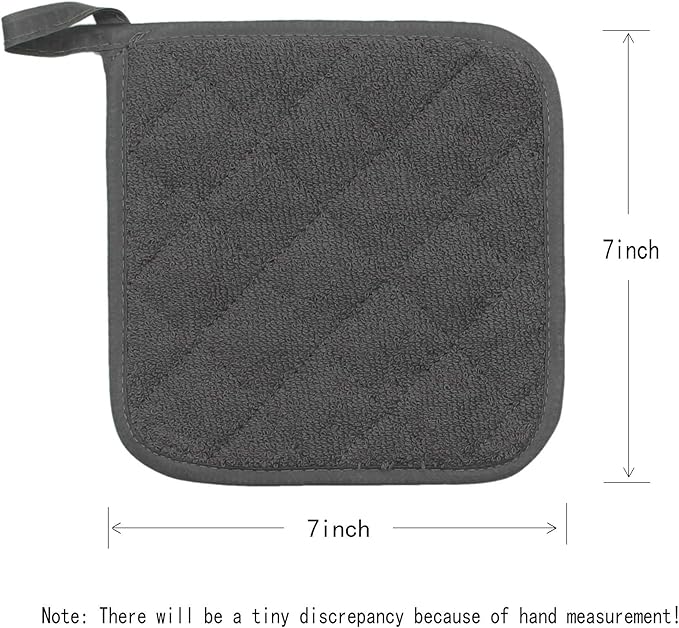 GQZLUCK Cotton Pot Holders, Hot Pads for Kitchen,Set of 4, Grey