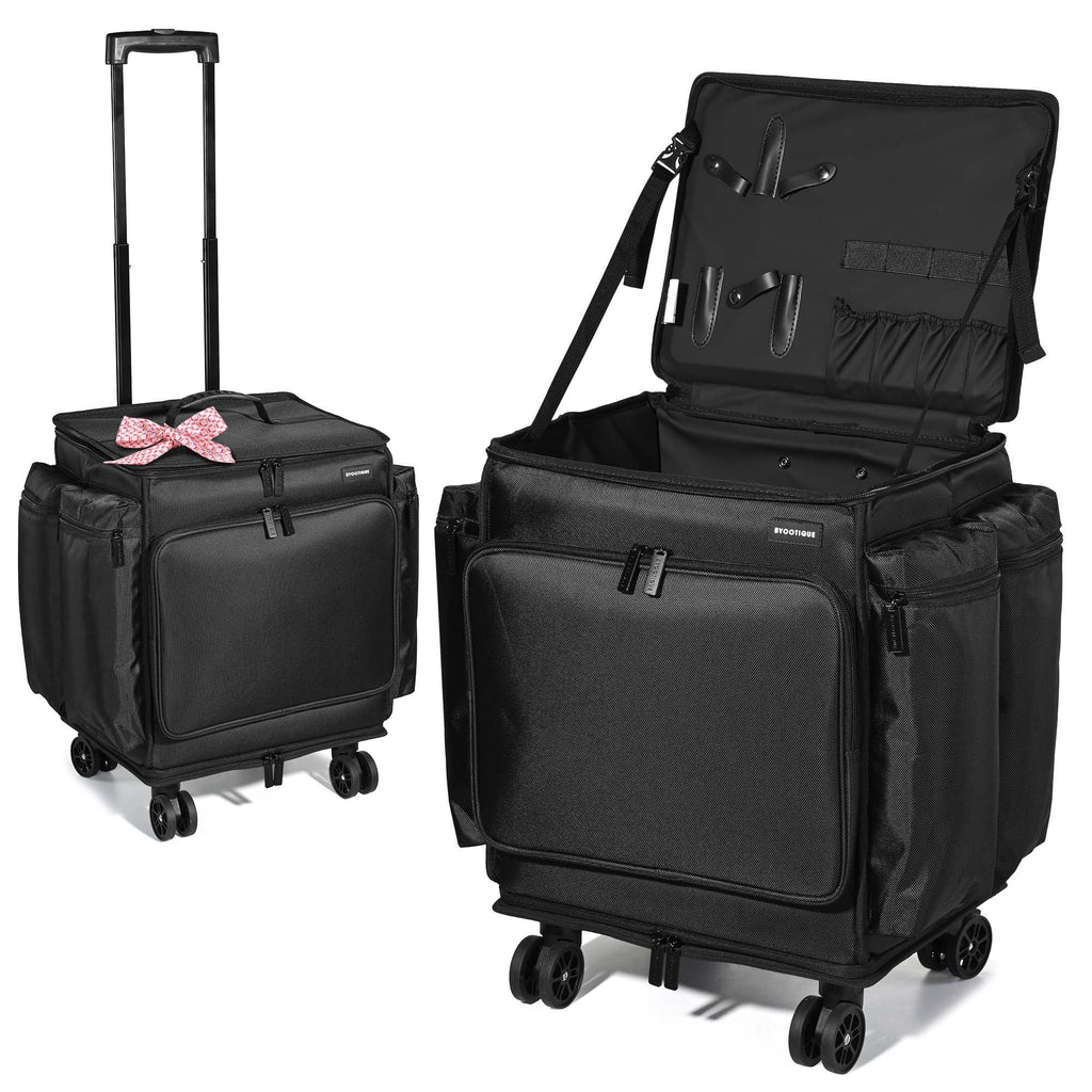 BYOOTIQUE Rolling Makeup Train Case Soft Sided Hairstylist Travel Case
